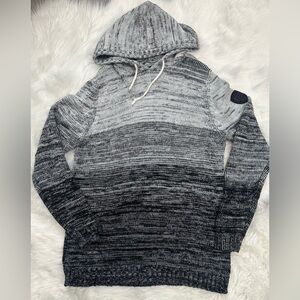 Buffalo David Bitton Marled Black and White Knit Hoodie